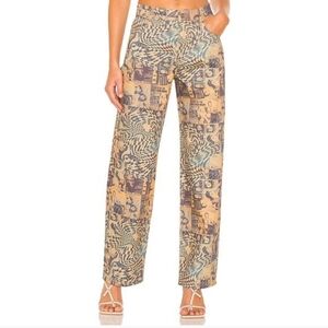 Miaou | Graphic Print Fargo Pants Size S Beige In Wanted